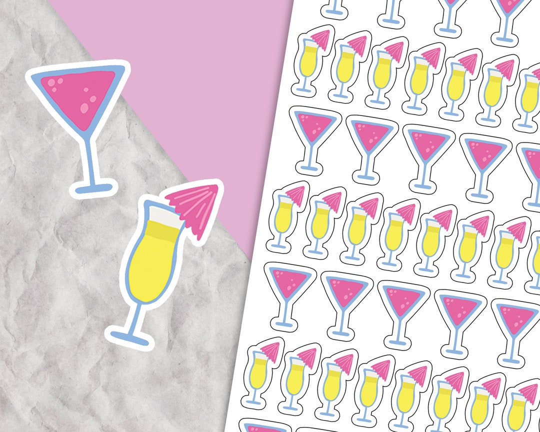 Cocktail Hour Sticker Cocktail Stickers, Planner Sticker Sheet, Girls Night Out, Drinking ...