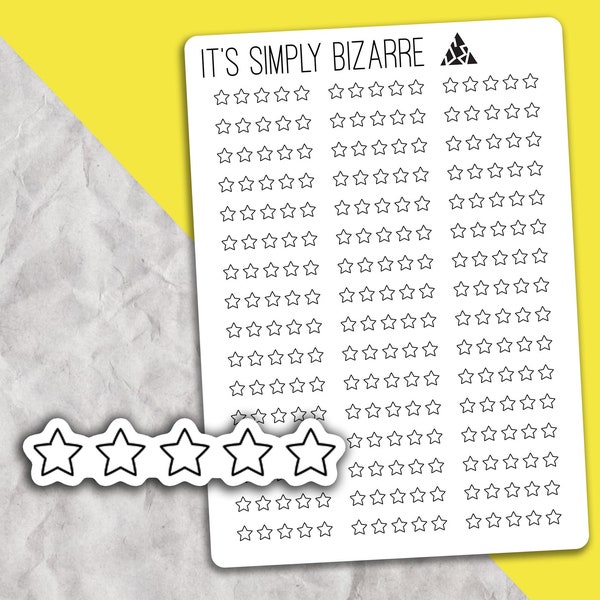 5 Star Rating Stickers, Reading journal stickers, Bullet journal stickers, Planner sticker sheet, Book rating stickers, Fill in stickers