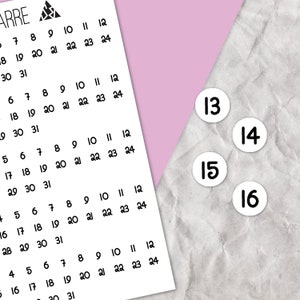 May include: A white sheet of paper with black numbers printed on it. The numbers are arranged in a grid pattern. There are four rows of numbers, each row containing the numbers 4 through 24. The numbers are in a black circle on a white background. The numbers are 13, 14, 15, and 16.