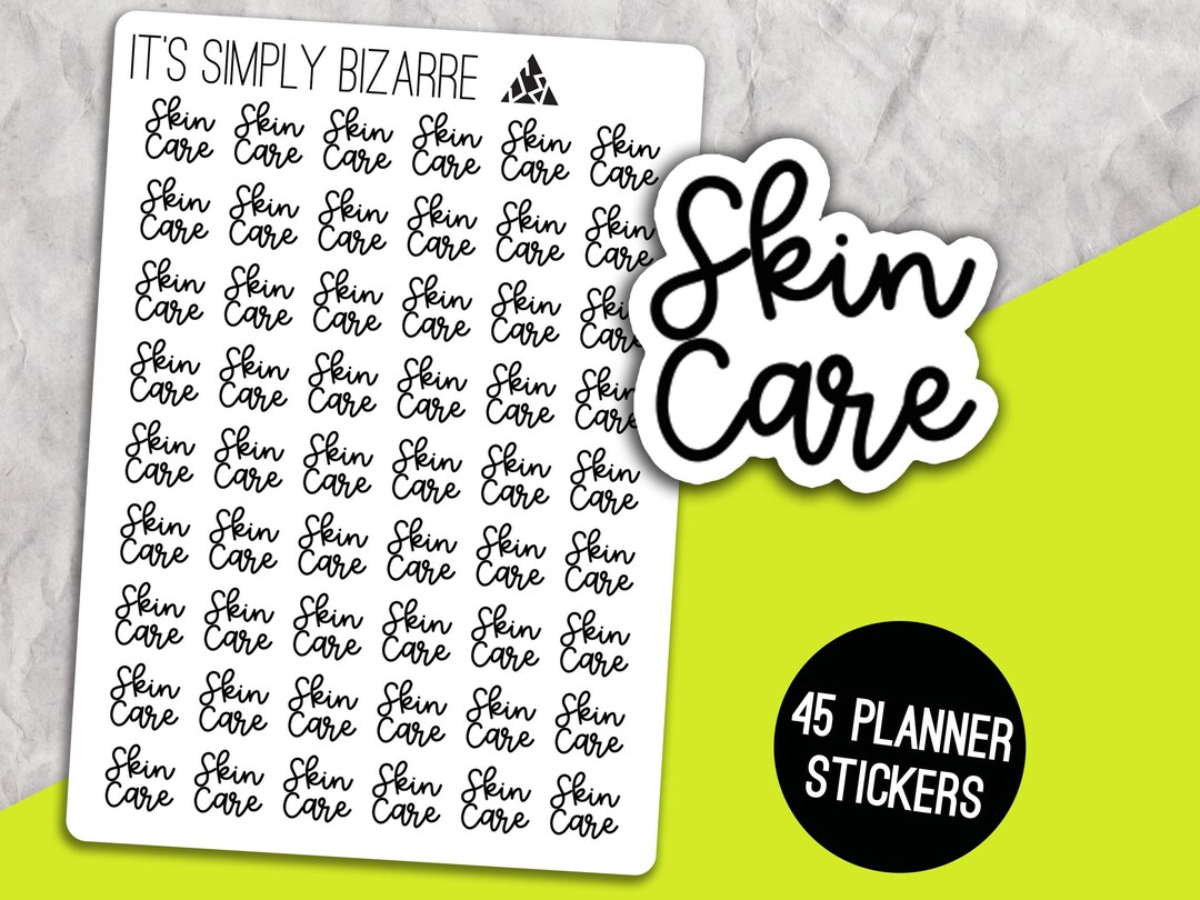 Skin Care Text Stickers, Script Stickers, Planner Sticker Sheet ...