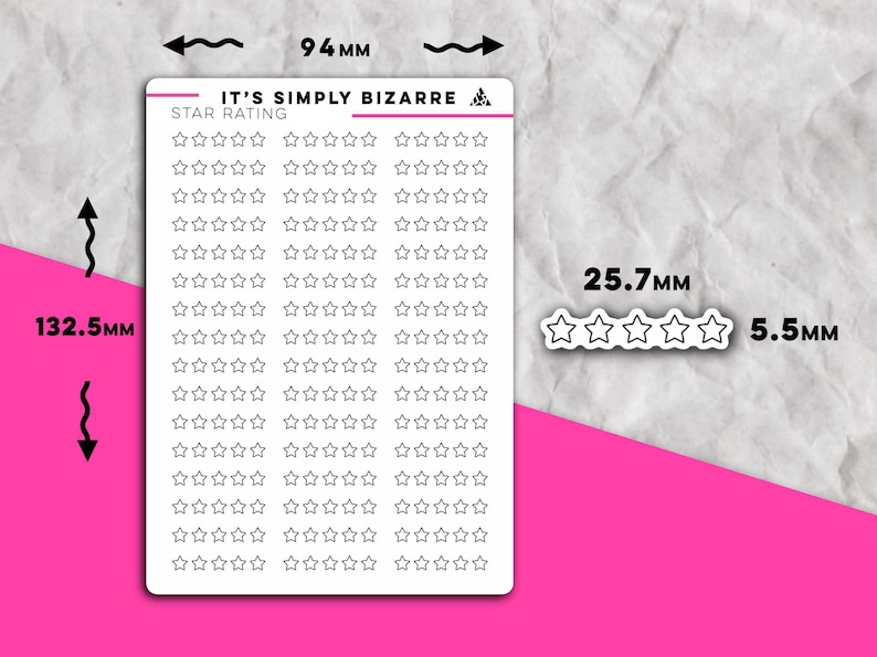 5 Star Rating Stickers, Reading journal stickers, Bullet journal stickers, Planner sticker sheet, Book rating stickers, Fill in stickers image 2