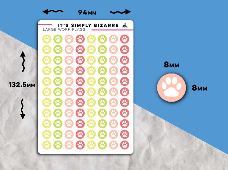 Paw Print Circle Icon Stickers, Pet tracking, Pet stickers, Planner stickers, Planner tracking, Tracking stickers, Vet visit, Functional image 2