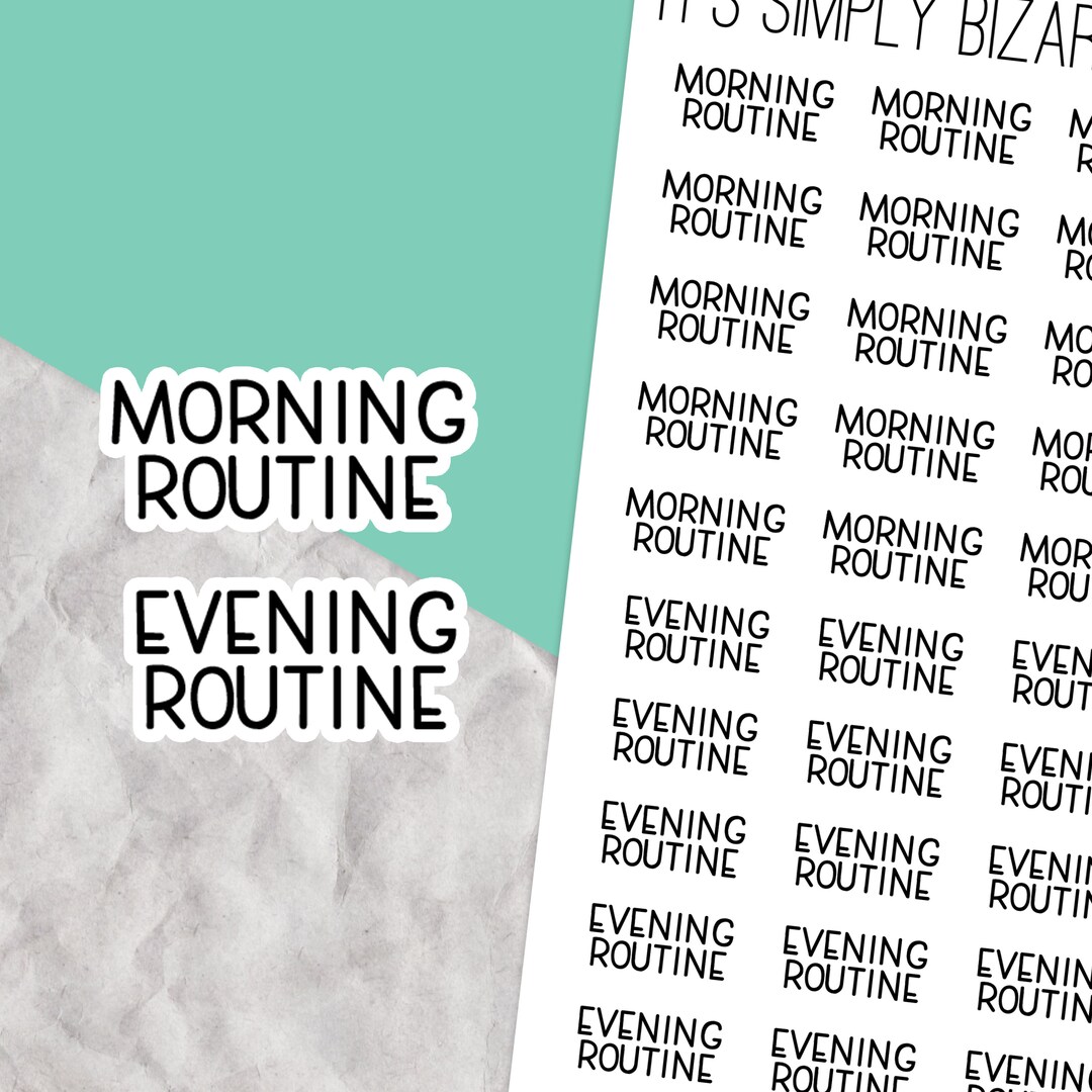 Routine Script Stickers, Text Planner Stickers, Tracking Sticker Sheet ...