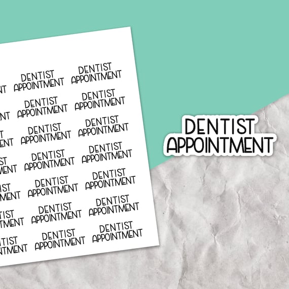 Dentist Appointment Dentist Script Stickers Text Planner - Etsy