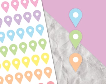 Location stickers, teardrop sticker sheet, functional stickers, planner stickers, tracking stickers, travelers notebook, monthly planning