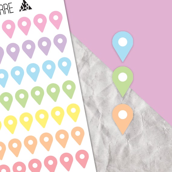 Location stickers, teardrop sticker sheet, functional stickers, planner stickers, tracking stickers, travelers notebook, monthly planning