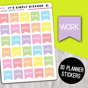 Large Work Flag Stickers, Planner sticker sheet, Work tracker, Work planner, Tracking stickers, Functional stickers, Flag sticker sheet