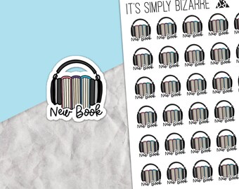 Nouveaux autocollants pour agenda de livre audio, feuille d'autocollants pour agenda, suivi de livre audio, autocollants décoratifs pour agenda, journal de lecture, autocollants illustrés