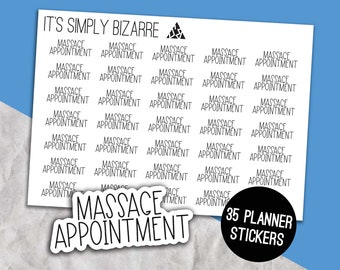 Pegatinas de texto de cita de masaje, pegatinas de guión, hoja de pegatinas del planificador, pegatinas de texto del planificador, planificador de belleza, seguimiento de citas