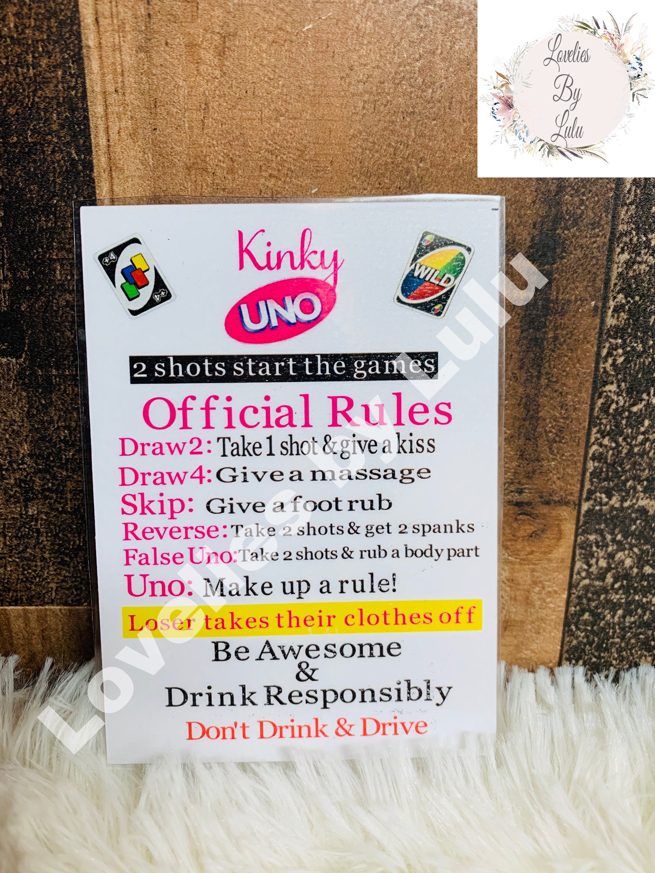 Drunken and Kinky One Game Box Game Box Rule Card Game - Etsy