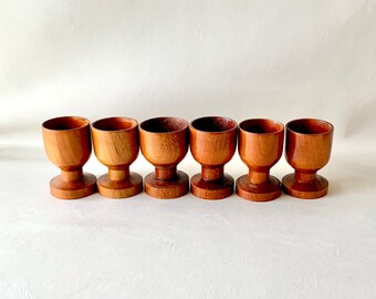 Vintage Wooden Eggcup Lot 6