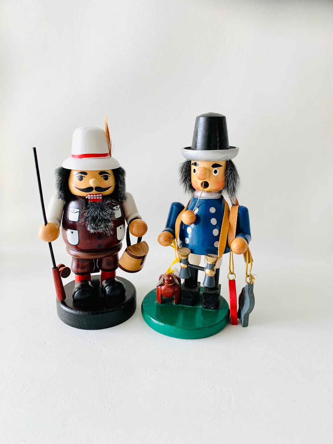 Vintage 2 PC German Steinbach Style Nutcracker Fisherman Pals Etsy