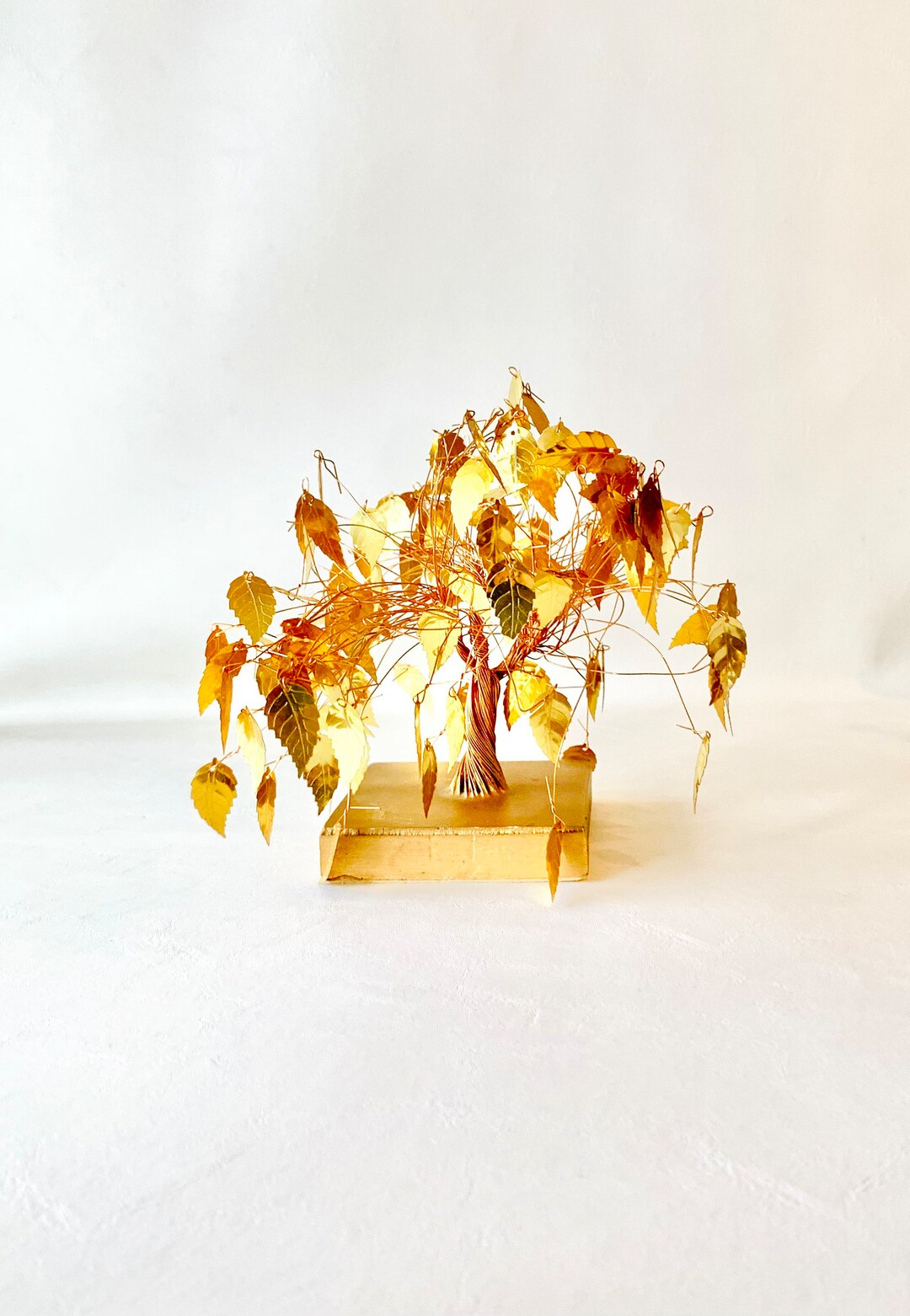Vintage Gold Metallic Tree Decor Small Etsy