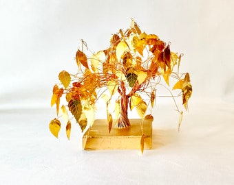 Vintage Gold Metallic Tree Decor - small