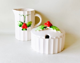 Vintage Holt Howard Holiday Cream & Sugar Set