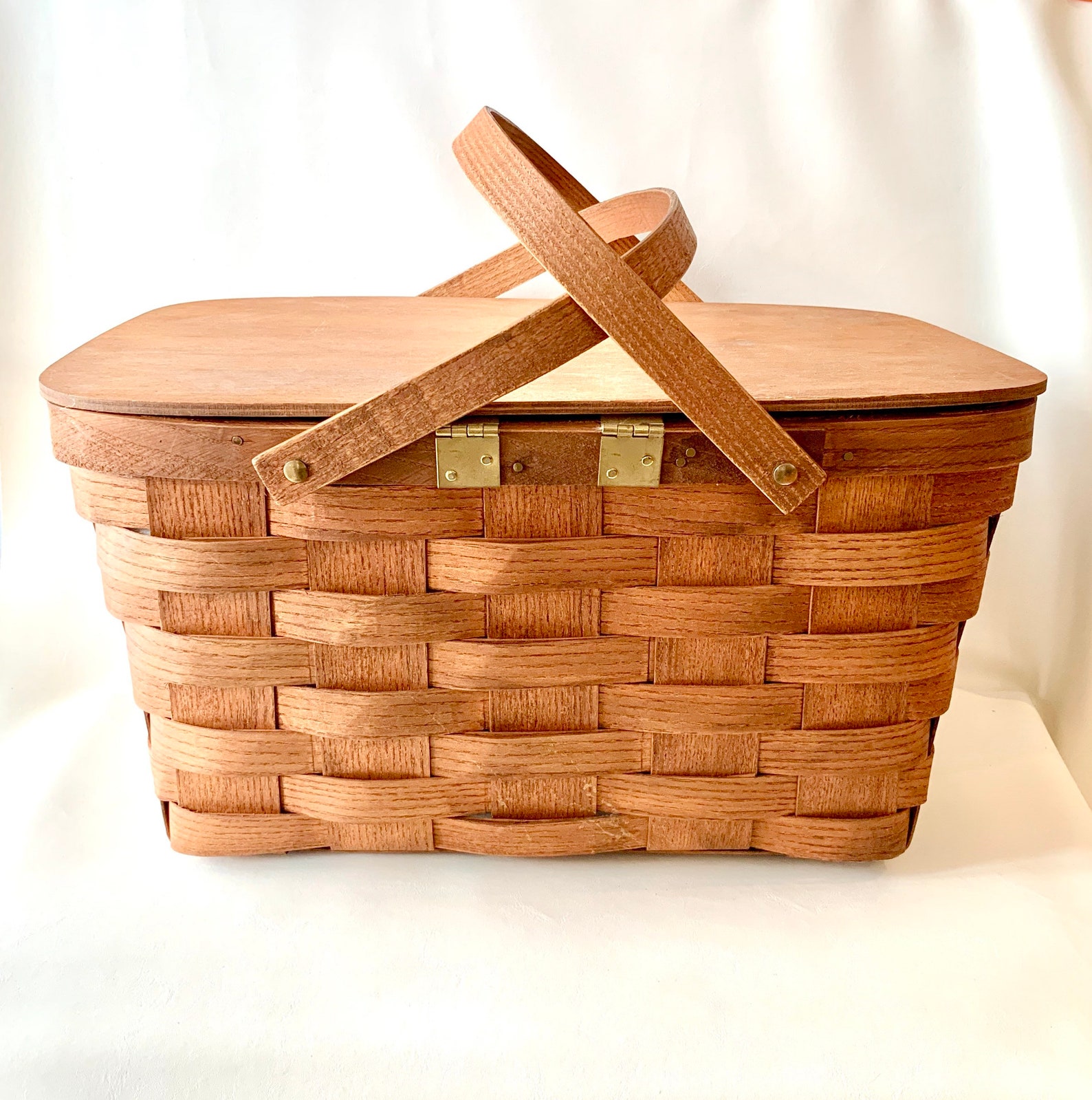 Vintage Peterboro Picnic Basket Etsy