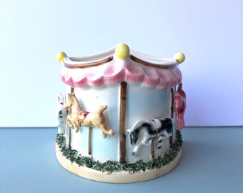 Vintage horse carousel vase planter