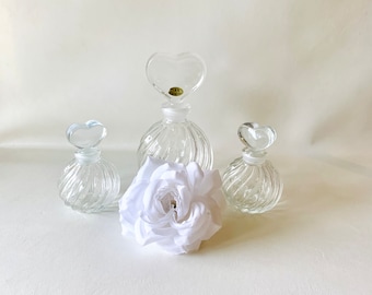 3 Piece Heart Stopper Crystal Scent Bottles