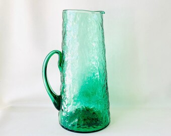 Vintage Ripple Glass water Drink Pitcher