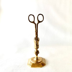 Brass Scissor Candle Snuffer w Stand image 2