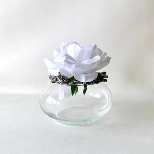 Vintage Glass Floral Metal Potpourri Holder Vase