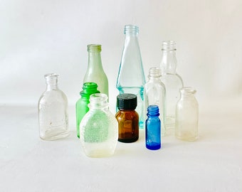 Mini Vintage Assorted Medicinal Bottle Collection