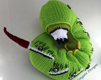 PATTERN: Tobacco Hornworm Crochet Pattern // Instant PDF Download //DIY // Baby gift // Photo prop // Dog Lover // Make your own // Snuggly