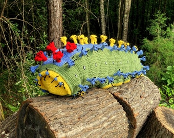 PATTERN: Cecropia Moth Caterpillar Crochet Pattern // later instar // Instant PDF Download //DIY //Bug Lovers // Make your own // Insect