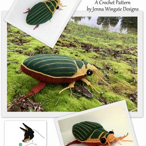 PATTERN: Great Diving Beetle Dytiscus marginalis Instant PDF download Crochet a Diving Beetle Stuffie for your favorite bug lover image 4