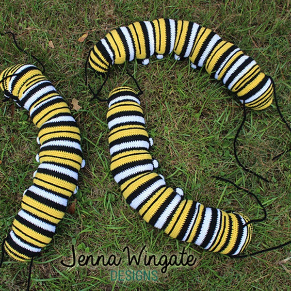 PATTERN: Monarch Butterfly Caterpillar Crochet Pattern // 2020 version // Instant PDF Download //DIY //Bug Lovers // Make your own // Insect