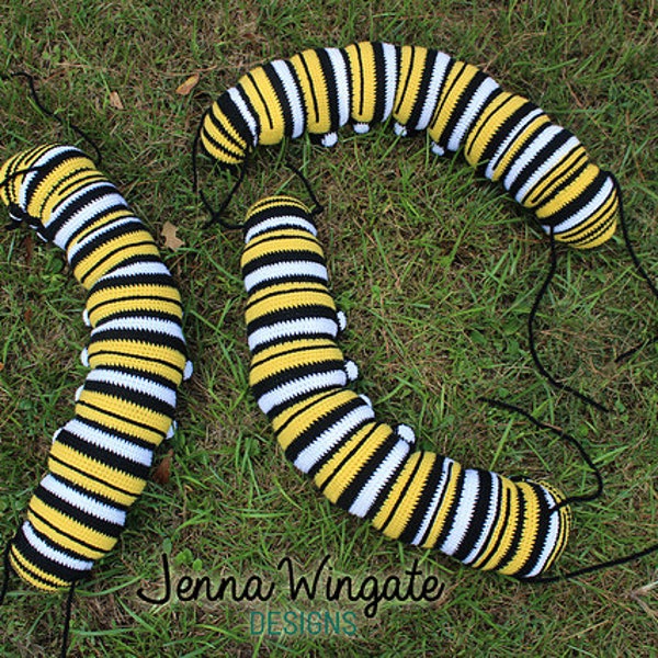 Monarch Butterfly Caterpillar Crochet Pattern: Large Larva, Perfect Stripes (PDF Download)