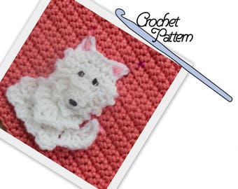 PATTERN: American Eskimo Dog Patch // Patchwork Puppy Project // Applique // Embellishment // Decoration // Personalize // Make and sew on
