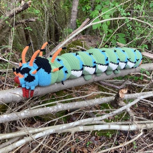 PATTERN: Hickory Horned Devil epic crochet pattern / 40 page pattern to make the larva of the Regal Moth / 5th instar Citheronia regalis