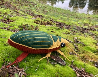 PATTERN: Great Diving Beetle - Dytiscus marginalis - Instant PDF download - Crochet a Diving Beetle Stuffie for your favorite bug lover