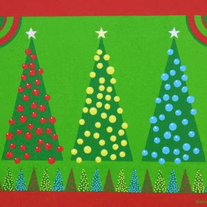 Original Christmas Painting: One-of-a-Kind Acrylic on Canvas