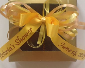5/8" Favor Ribbons ~ Custom Printed, Personalized Satin Favor Ribbons - Made To Order