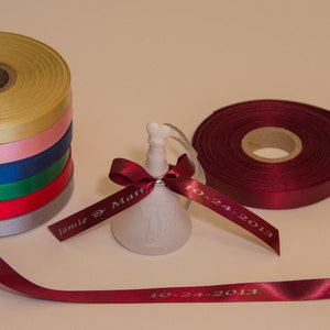 3/8&quot; Favor Ribbons ~ Custom Printed, Personalized Satin Favor Ribbons, Personalized Ribbon For Favors - Made To Order