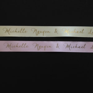 5/8" Custom Printed Satin Ribbon Printed Continuously By The Yard, Made To Order, Personalized 5/8" Satin Ribbon