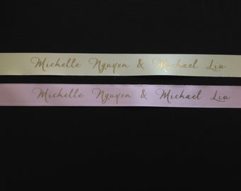 5/8&quot; Custom Printed Satin Ribbon Printed Continuously By The Yard, Made To Order, Personalized 5/8&quot; Satin Ribbon
