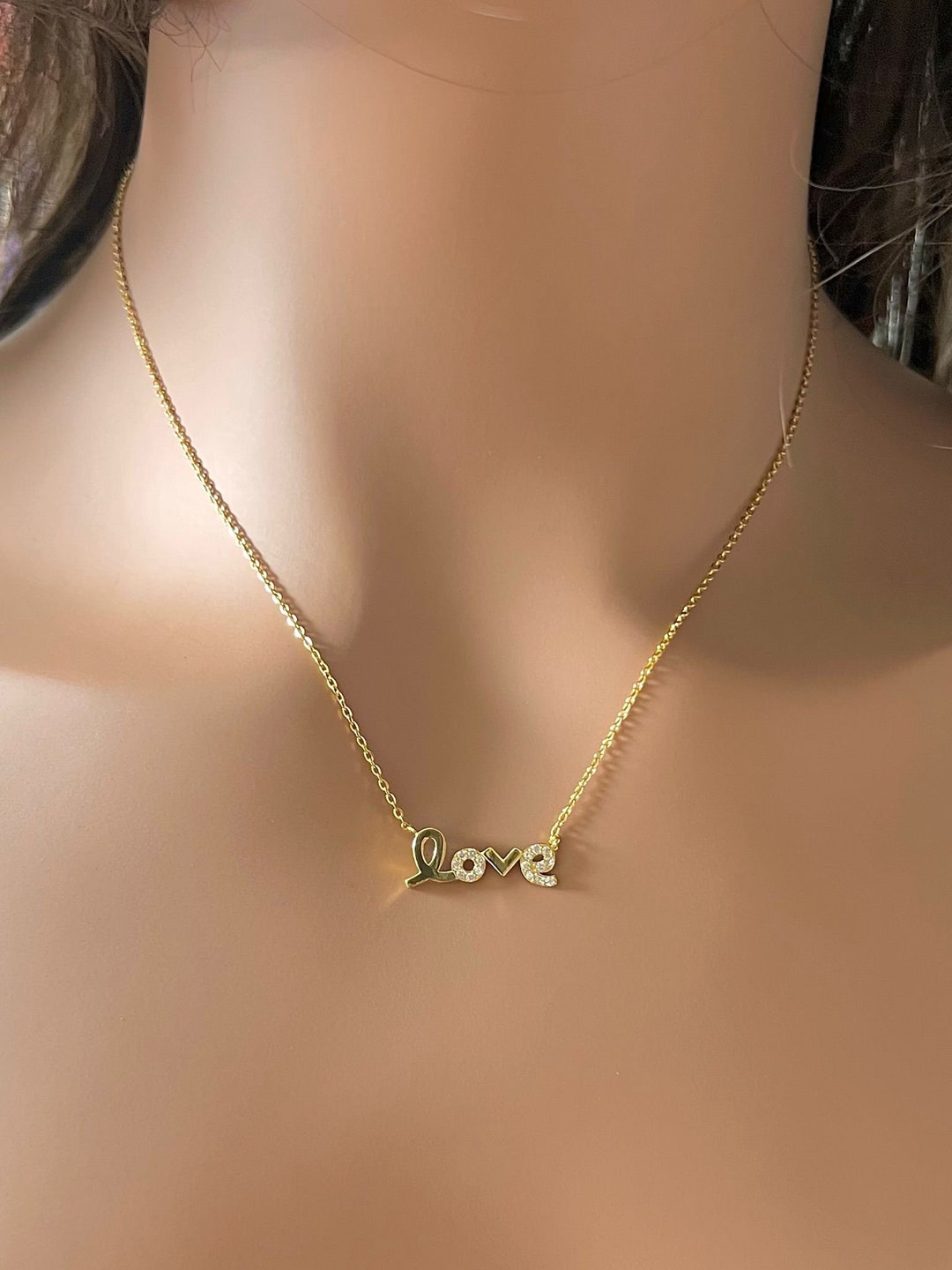 Sterling Silver Love Necklace - Etsy