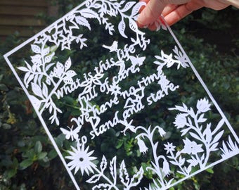 DIGITAL Download Papercut Template - Leisure Poem Paper Cutting - SVG and other Files