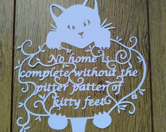 Cat Lover Paper Cutting - No home is complete without the pitter patter of kitty feet.