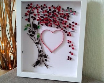 Tree Heart Paper Quilling Art - Can be Personalised