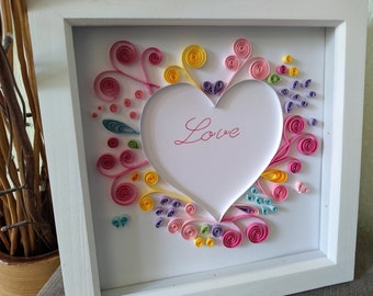 Heart Shaped Paper Quilling Art