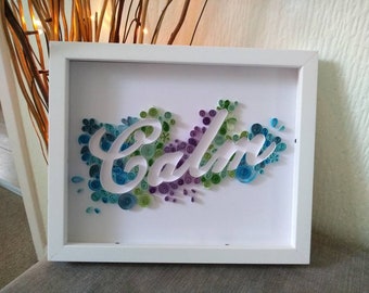 Custom Word Quilling (4 Letter Word Quilling you pick the word)