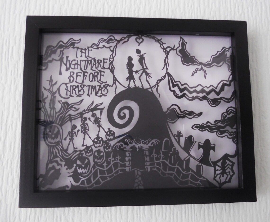 The Nightmare Before Christmas Handmade Paper Cutting Design Etsy
