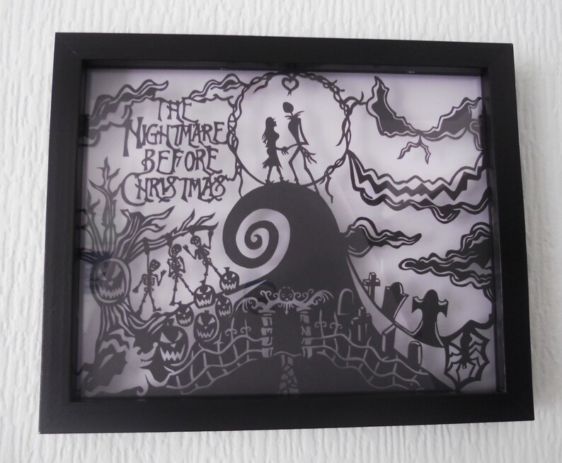 The Nightmare Before Christmas Handmade Paper Cutting Design Etsy