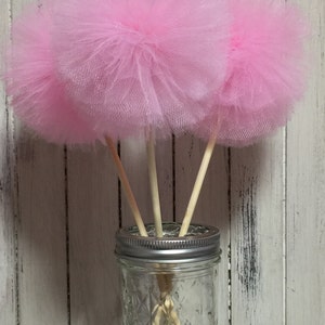 12 Tulle pom poms Centerpiece,Party Decoration,Pom Pom Favors Centerpiece image 3