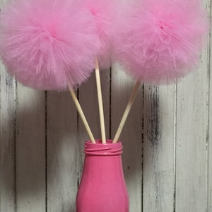 12 Tulle pom poms Centerpiece,Party Decoration,Pom Pom Favors Centerpiece image 2