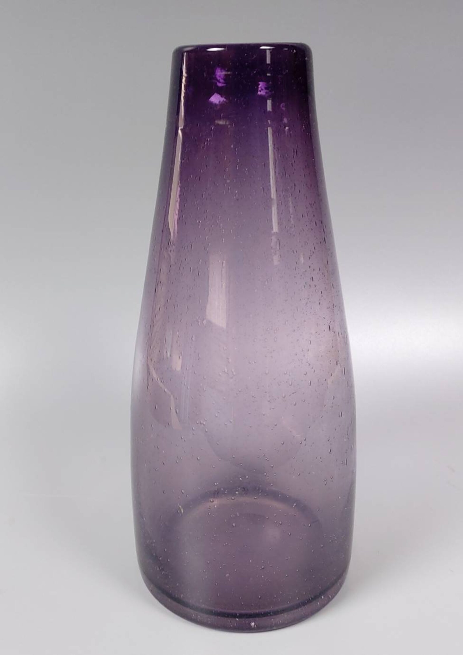 Purple Art Glass Vase 1980 Scandinavian Purple Vase Etsy